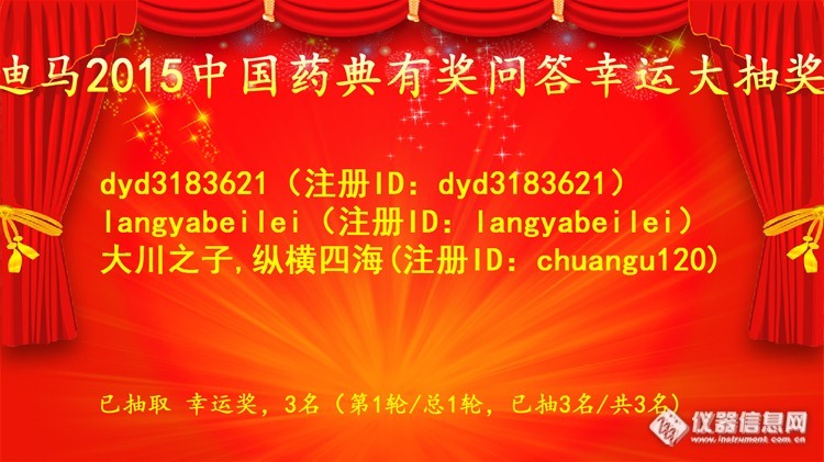 2015中国药典检测方案有奖问答12.18(已完结)——滑膜炎片中丹酚酸B的检测