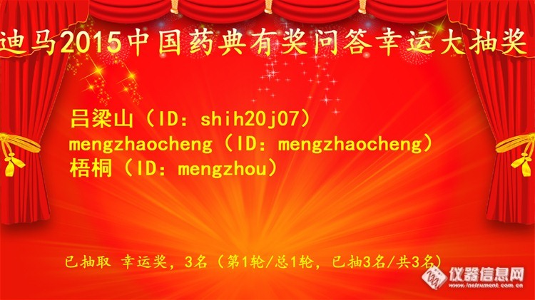 2015中国药典检测方案有奖问答01.25（已完结）——精制冠心片中芍药苷、丹酚酸B、丹参酮ⅡA的检测