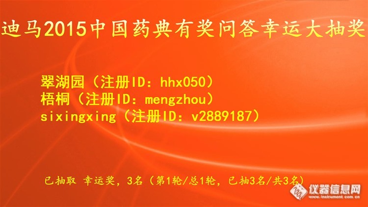 2015中国药典检测方案有奖问答03.28（已完结）——一捻金胶囊中大黄素的检测