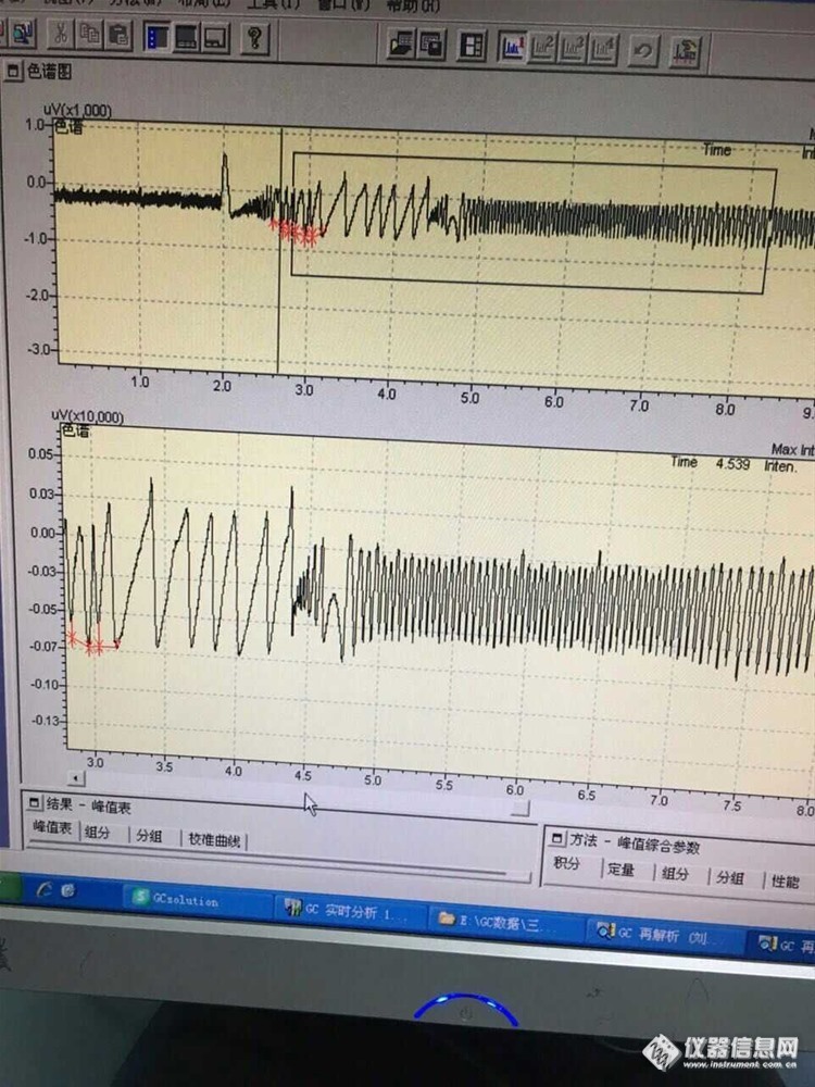 【农残检测之家】岛津GC2010  ECD检测器顶空进样，基线走成这样是什么原因