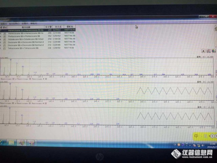 【农残检测之家】气相质朴，scan模式下总检测出这种大碳链