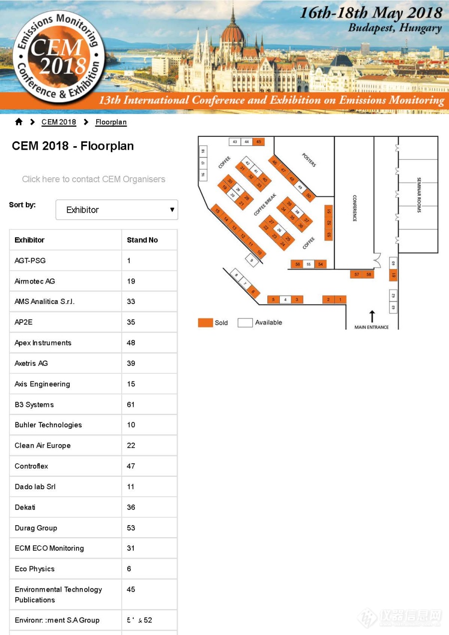 2018 CEM 欧洲在线排放气体监测展 寻同行参观团员