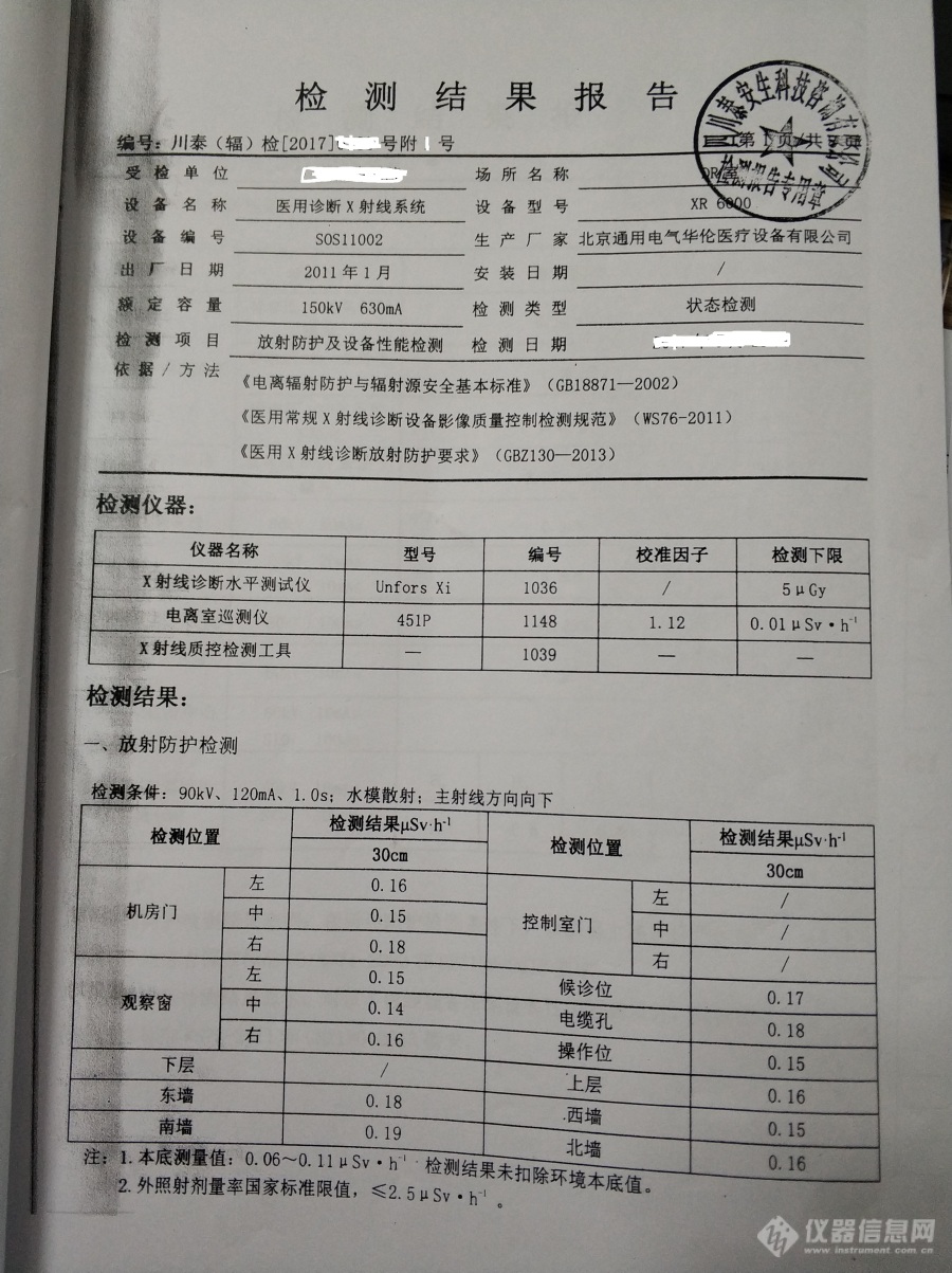 医院放射科检测问题