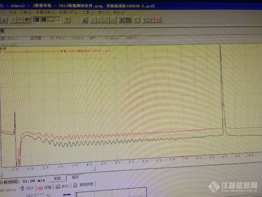 求助，ECD检测器波浪基线