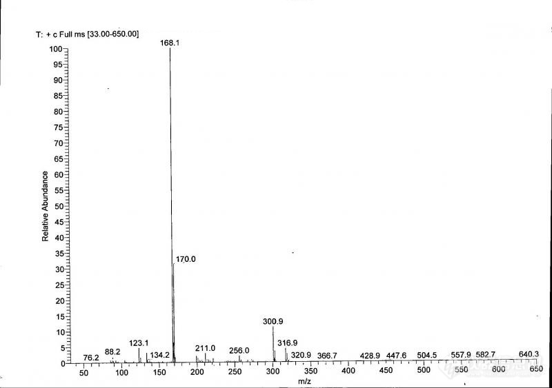 求解析2,4,6-三氟-5-氯嘧啶的质谱图