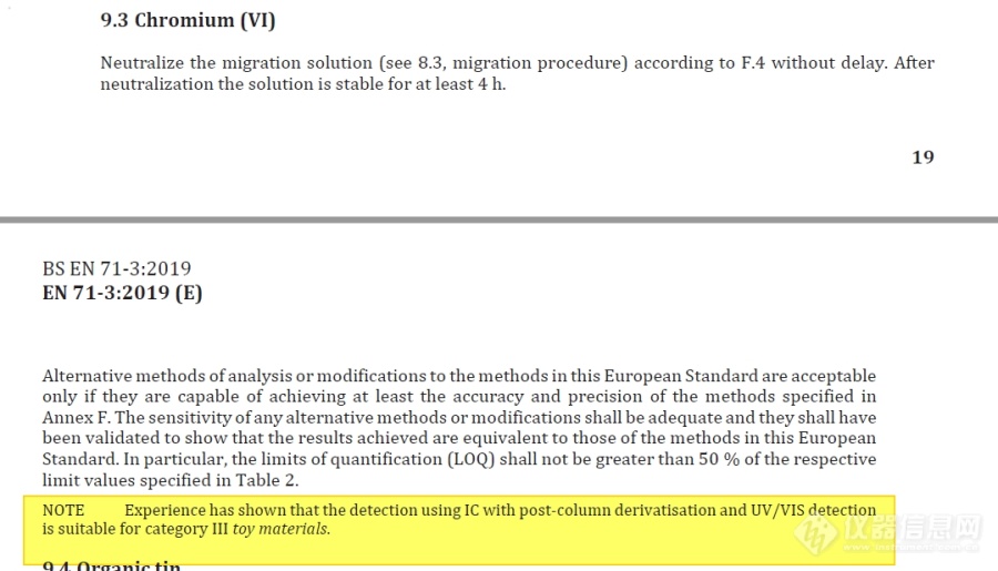 EN 71-3：2019 六价铬测试仪器