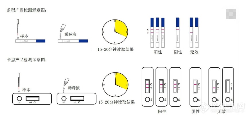 常见苏丹红I的速测检测卡与金标微孔测试图示