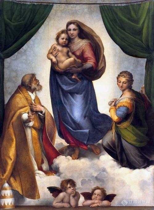 请欣赏著名油画《西斯廷圣母》！