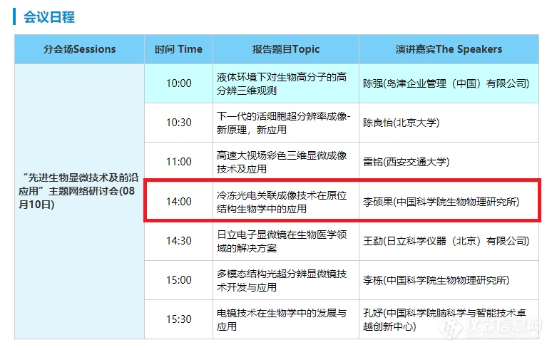 冷冻光电关联成像技术在原位结构生物学中的应用，中科院专家8月10日线上开讲！