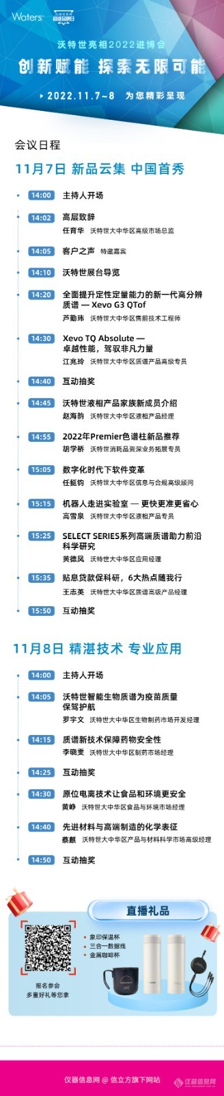 沃特世首次直播进博会盛况，邀您观看！11月7-8日