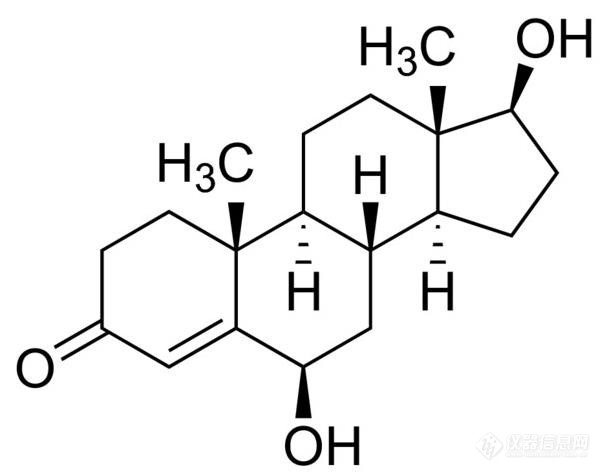 6β-羟基睾酮的质谱响应低
