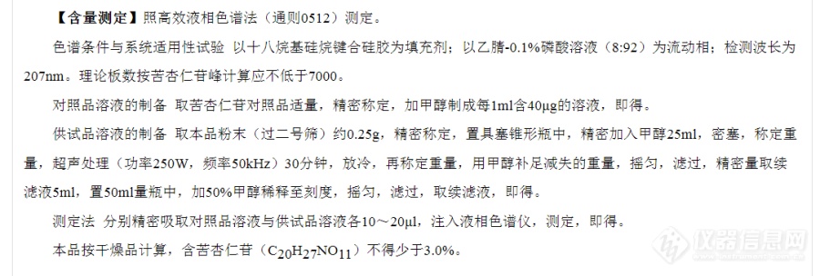 关于药典中药材含量测定检出限的问题