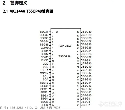 超省电段码驱动芯片VKL144A/B小封装液晶屏驱动-资料